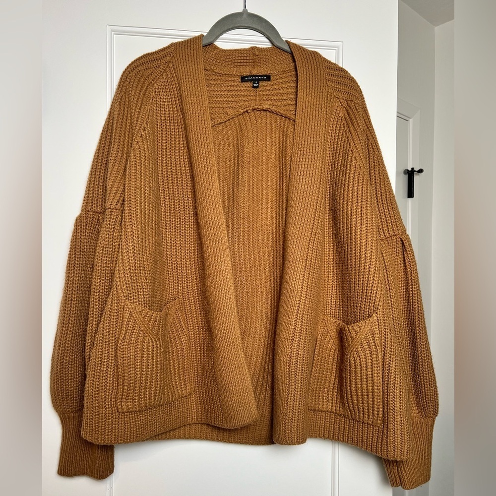 Staccato Brown Knit Cardigan Sweater (Small)